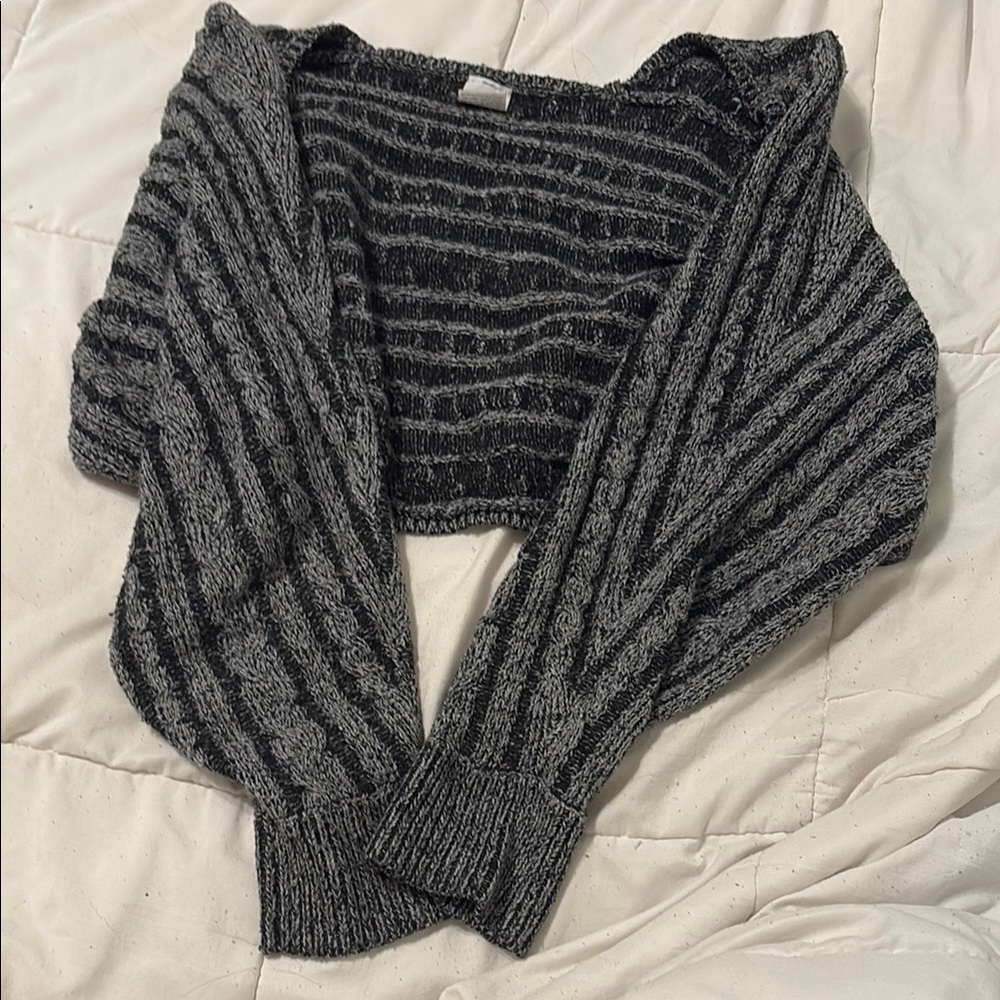 Wild Fable Black and Gray Striped sweater